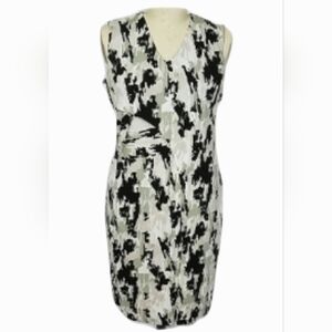 Hugo Boss Abstract Asymmetric Endrisa Faux Wrap Dress Size XL